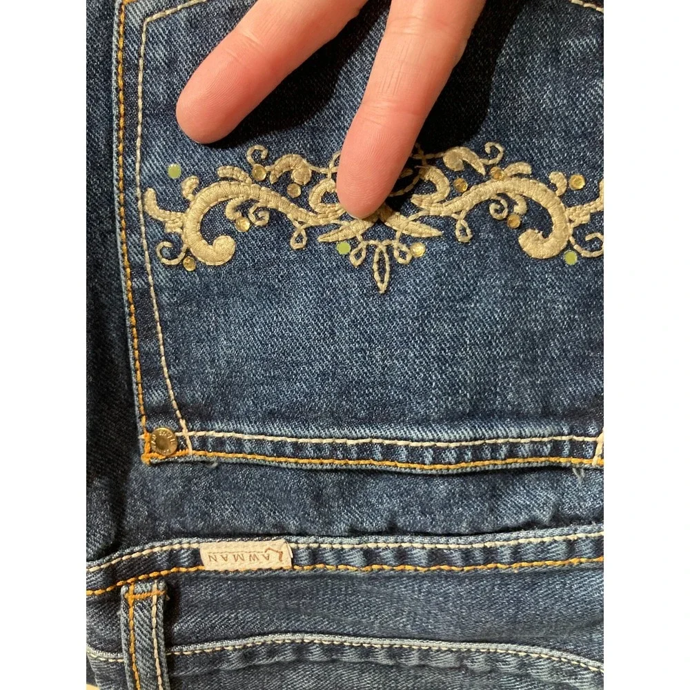 Lawman Jeans Women's 13/14 Blue Embroidered Boot Western Cowgirl‎ Rodeo Denim